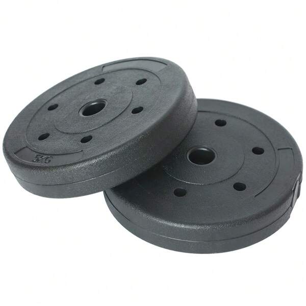 Bakaji Set 2 Dischi per Bilanciere e Manubri Peso 10kg (5kg x 2) Cemento Foro 25mm, Rivestimento in Plastica Antigraffio, Professionali Palestra, Fitness, Riabilitazione, Esercizio Fisico, Allenamento