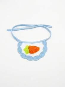 Knitted Cartoon Embroidered Bib For Pet Dogs And Cats, Cute And 3d Design