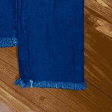 Wide Leg Jeans For Girls With Frayed Hems