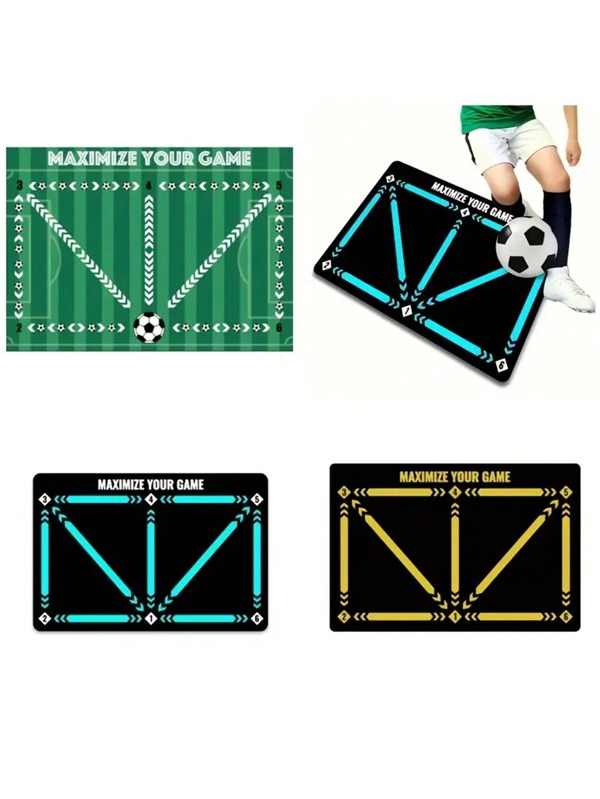 1pc Football Training Non-Slip Mat, Home Use Diatomite Sports Ball Control Footwork Carpet, Indoor Soundproof Fitness Mat, Silent Shock Absorption, Non-Slip, Soft Diatomite Material Carpet, Improve Ball Control And Footwork