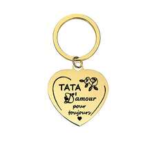 阿姨心形钥匙扣 - 不锈钢雕刻女士钥匙圈带扣 - 阿姨永恒的生日礼物配饰，汽车配饰，包包挂饰，背包装饰，适合上学、万圣节、教师节等场合，可作挂绳、证件套、汽车配饰、包包挂饰、圣诞节汽车配饰，也是送给朋友和姐妹的礼物创意。 - 銀色 - 查看 9