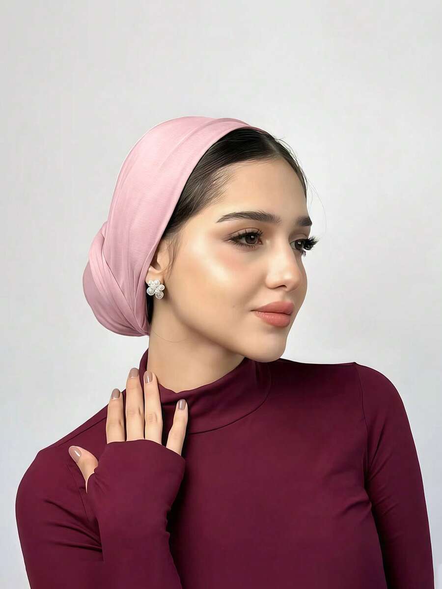 1 Stück Vielseitiges klassisches einfarbiges Kopftuch/Hijab für Frauen, verstellbarer Turban-Stil, weicher und angenehmer Viskosestoff, geeignet für den täglichen Gebrauch, Sport, Yoga