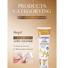 Set de 6 piezas de cuidado de la piel de colágeno, incluye 100g de humectante, 30ml de suero, 20g de crema para ojos, 100g de limpiador, 120ml de tónico, 80ml de loción, hidratante y nutritivo, apto para todo tipo de piel, set rejuvenecedor, regalo para mamá, novia, antienvejecimiento y blanqueador