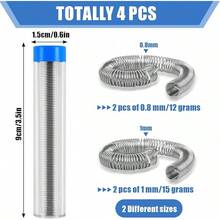 60/40 Solder Wire, 4 PCS Rosin Core Solder, Soldering Wire For Stained Glass, Electrical Soldering, Components Repair (2P 0.8mm/12g And 2P 1mm /15g)