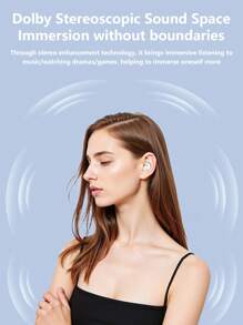 NEW SENYANG 2025新款真无线入耳式/夹式TWS情侣时尚双耳耳机，迷你情侣耳塞，音乐耳塞，游戏TWS HIFI低音立体声ENC高清通话耳机，适用于安卓手机，运动耳机，智能耳机 - Q12 - 查看 9