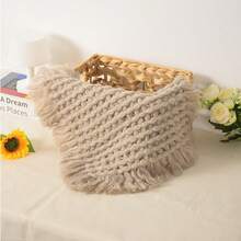 Newborn Photography Props Mohair Handmade Crochet Square Petal Decor Mat - Multicolor - View 5