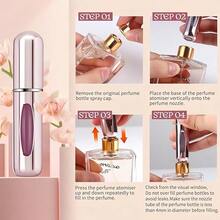 1 Purple 5ml Refillable Aluminum Perfume Bottle, Bottom Push Atomizer, Lipstick Shape With Window, Portable And Suitable For Travel And Airplane Use. - 紫色 - 查看 1
