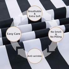 Best Season 4 Piece Bed Sheet Set - Full Size - Soft Microfiber Bedding Sheet Set, Deep Pocket, Stain, Fade & Wrinkle Resistant (Plaid Black & White), Luxury Comfortable - 黑白條紋 - 查看 6
