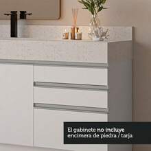 Mueble Modulo Para Baño Gabinete Lavabo Madesa 180cm Color Blanco - Blanco - Ver 9
