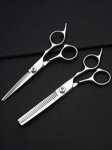 3Pcs Professional Hair Cutting Scissors Set, Stainless Steel Silver Barber Shears Kit With Cutting Scissors & Thinning Texturizing Shears & Barber Comb, Adjustable Screw Sharp Mirror Polished Hairdressing Styling Tools For Men Women Home Salon - Silver - View 7