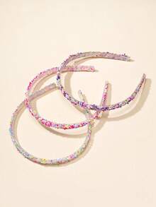 Set 3 Buah Bando Warna-warni Manis dan Berkilau untuk Anak Perempuan (Produk Ini Terbuat dari Plastik) - MultiWarna - View 4