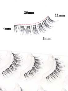 NAIJEMA Natural Effects 5 Pairs Clear Stem Natural Fake Eyelashes, Eyelash Extension, Curling And Soft, Manga, Daily Makeup, Enlarging Both Eyes Strip Lashes, Lashes, Eyelashes, Fake Lashes
