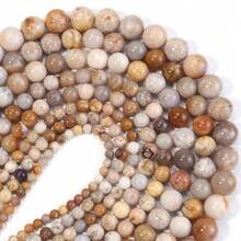 1 件菊花玛瑙（珊瑚玉）串珠项链，4/6/8/10/12 毫米天然石珠 - 淺咖色 - 查看 6