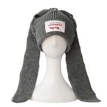 1PC Winter Knitted Hats For Women Cute Rabbit Ear Soft Warm Thick Acrylic Luxury Coupleboy Label Beanies Skullies Personalized Casual Party Couples Hats - Multicolor - View 11