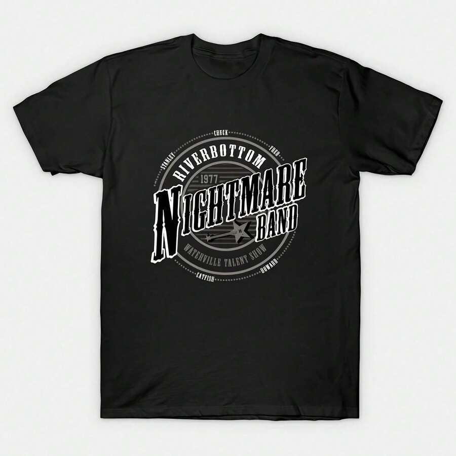 Emmet Otter Riverbottom Nightmare Band T-Shirtsuitable For Summer Wear, Paired With Printed Shirts, Ladies' Tops, And Printed Short-Sleeve Shirts. Women's Clothing - Black - View 1