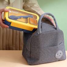 Lonchera Portátil Con Fiambrera Pocillo Cjubiertos y Palillos - Rosa - Ver 6