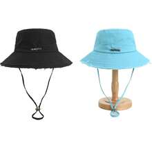 Korean Style Frayed Metal Letter Bucket Hat, Washed Vintage Rose Red Outdoor Hiking Sun Protection Cap For Women,Holiday,Travel - Hot Pink - View 23