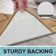 Alfombra de baño de espuma de memoria OLANLY 24x16, ultra suave y absorbente, alfombras de baño antideslizantes, cómodas, lavables a máquina para el piso del baño, bañera, ducha y accesorios de decoración del hogar, negro - Beige oscuro - Ver 5