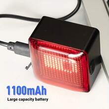 DIY Pattern Bicycle Taillights, Smart Bicycle Taillights, Multiple Modes, With Brake Sensor, -COB LED, Long Battery Life - Riding Safety Accessories - Black - View 4