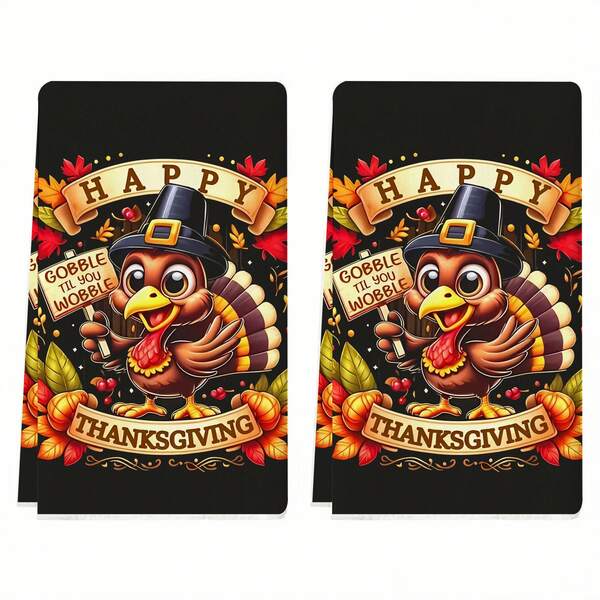 Toalla de cocina con diseño de pavo de Acción de Gracias, paño de cocina, toalla de mano, toalla decorativa festiva, paño suave y absorbente para secar, decoración de cocina, decoración de mesa de comedor, artículos de cocina, decoración del hogar