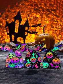 50pcs Halloween Candy Bags, Halloween Pumpkin Candy Bags, Party Gift Bags, With 2 Long Shoulder Straps, Suitable For Halloween Trick Or Treat, Autumn Thanksgiving Horror Theme Party, Halloween Decoration, Halloween Party Favors, Halloween Party Supplies - Multicolor - View 5