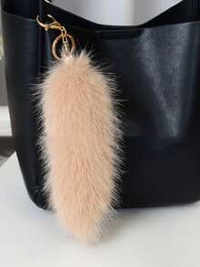 1 件时尚仿狐狸尾巴钥匙扣，蓬松毛茸茸尾巴钥匙扣吊坠，女士包包钥匙扣配件，创意活动，适合日常使用，适合朋友圣诞礼物创意包包挂绳带身份证夹汽车配件包包挂饰 - 彩色 - 查看 10