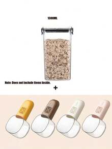 1 lọ đựng kín 460ML-1800ML, hộp đựng thực phẩm gia đình, hộp đựng hạt, ngũ cốc và đồ ăn nhẹ cho nhà bếp, tủ lạnh - Trong sáng - Xem 20
