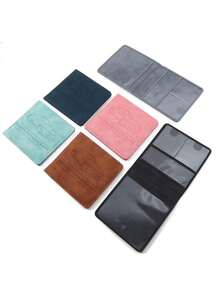 1 pieza Carpeta de información de de coche, bolso corto multifuncional, funda protectora para licencia de conducir, bolsa de almacenamiento para tarjeta de licencia de conducir - Multicolor - Ver 12