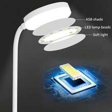 Portable LED Desk Lamp, Tri-Colour Dimming, USB Powered, Polished Finish - Great For Reading And Home Office Use - 3 màu đèn (không bao gồm pin) - Xem 6