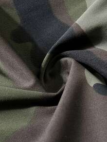 男士迷彩工装短裤一件装 - 夏季宽松速干短裤，适合休闲、海滩和户外活动，情人节礼物 - 軍綠色 - 查看 7