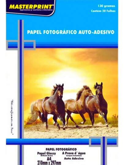 Folha Fotográfico Adesivo A4 130g 20 Folhas Masterprint Cor