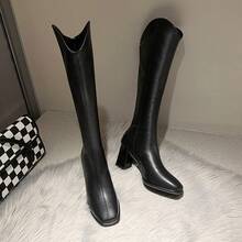 Women Mid-Calf Boots - Black Single Lining - View 9