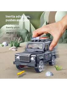 1pc Simulation Inertia Sound And Light City 110 Police Vehicle Off-Road Vehicle Security Vehicle Children Boy Toy Car Model,Back To School