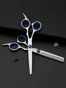 2pcs Customized Hair Cutting Scissors, Barber Shears, Bangs Trimmer, Pet Grooming Scissors,Girly Era - Multicolor - View 4