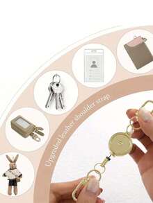 1/2pcs Retractable Carabiner Hook, Multi-Functional Retractable Lanyard, Bag Accessories, Keychain, Minimalist & Practical, Suitable For Daily Use - Multicolor - View 2