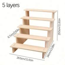 多层化妆品、模型、珠宝展示架 - 木質色 - 查看 8