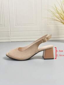 女士米色高跟凉鞋，喷漆粗跟，时尚露趾粗跟凉鞋，舒适仙女风格，百搭夏季户外穿着，系带米色高跟凉鞋，适合连衣裙、旗袍