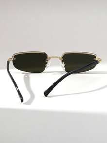 1副女士猫眼无框高品质Y2K百搭街头风时尚眼镜，适合海滩和度假几何形状時尚眼鏡 - 彩色 - 查看 8