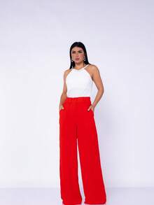 CALÇA PANTALONA NO TECIDO DUNA