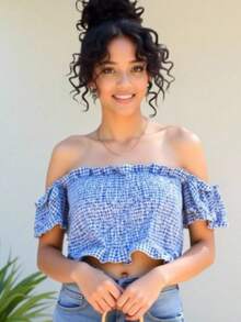 CIGANINHA DUNA WOMEN'S CROPED TOP, ONE SIZE 36-40 - Baby Blue - View 1