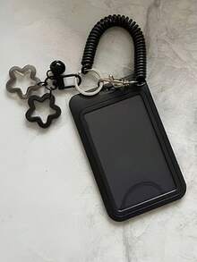 1 PC Expandable Plastic Card Holder With Keychain, Bus Pass Case, ID Card Sleeve, Star Pendant Key Chain Suitable For Daily Wear, Holiday Gift - Multicolor - View 16