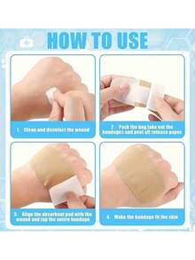 50pcs Extra Large Bandages - Breathable Wound Pads, Suitable For Outdoor First Aid And Sports Injuries, Emergency Wound Dressing, Using Low-Allergenic Adhesive, Providing Strong Protection For Daily Care, Can Be Put In First Aid Kit - Brown - View 5