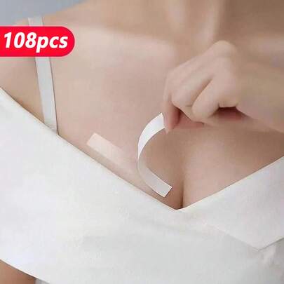 108/72/36 Strips Double Sided Tape For Fashion And Clothes, Waterproof Fashion Clothing Tape, Fabric Tape To Skin, Strong Adhesive Body Tape, Clear Transparent For All Skin Shadesramadan collection