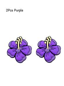 5 pièces/set Breloques de mode fleur multicolore DIY, convient pour les sabots, sandales, bracelets, cadeaux de fête