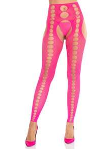 Women's Seamless Colored Tights With Cut-Out Details And Footless Design Suspender Tights For Womentxp2lllsdac - màu đen - Xem 4