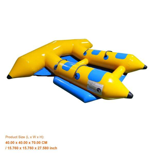 4-Person Inflatable Towable Flying Fish Boat With High-Power Blower - Fun Water Sport Activity For Family &
