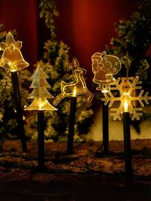 5 Pcak Christmas Solar Acrylic Column Lights, Outdoor Waterproof Solar LED Christmas-Themed Decorative Lights, Featuring A Deer, A Christmas Tree And Snowflake Pattern Design, With 8 Lighting Modes, Suitable For Winter Decoration, Christmas Tree Decoration, Christmas Scene Garden, Driveway, Corridor, Terrace, Fence, Courtyard, Path, Steps Decoration, And Creating A Festive Atmosphere At Christmas Parties, A Beautiful Christmas Gift. Christmas Decoration XMAS Decor Christmas Tree Gift Decor Thanksgiving Wedding Home Decor Home Decor Fall Decor Autumn Decor Birthday Decorations For Gifts Party Supplies Indoor Outdoor Garden Holiday Festival Decor Halloween Decor Wall Decor Halloween Ornaments Christmas Decoration XMAS Decor Christmas Tree Gift Decor Thanksgiving Wedding Home Decor Home Decor Fall Decor Autumn Decor Birthday Decorations For Gifts Party Supplies Indoor Outdoor Garden Holiday Festival Decor Halloween Decor Wall Decor Halloween Ornaments