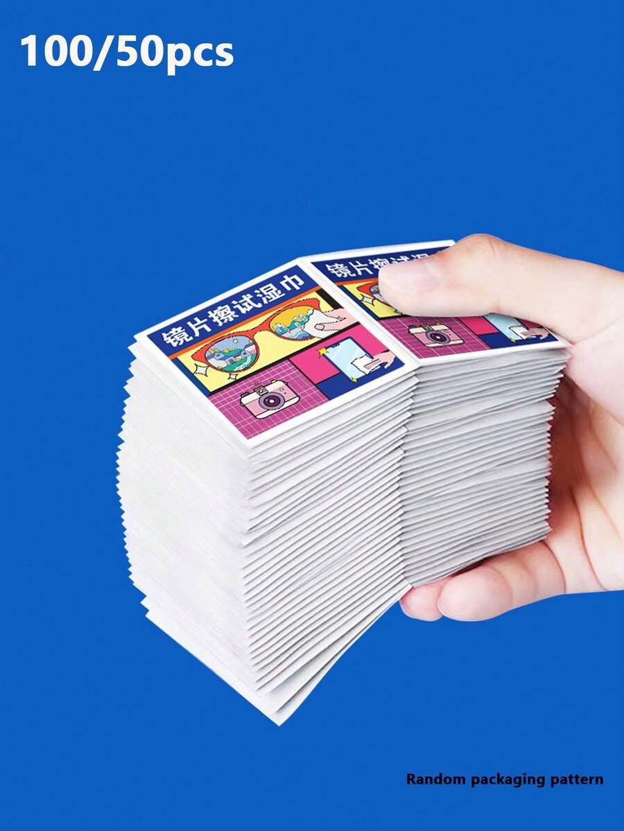 100 piezas de paños desechables para limpiar gafas - Paños limpiadores de lentes y pantallas para gafas, teléfonos y talla grande - Paños de limpieza convenientes e higiénicos, herramientas limpiadoras de gafas