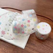 铝箔贴纸卷，压花银色小卷计划器和纸胶带，PET字母，星星，三叶草，极简主义小元素装饰 - 均碼 - 查看 10