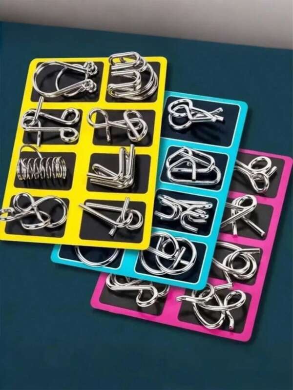 Mysterious Unlock Ring Puzzle, Stainless Steel Unlock Challenge, Office Desk Toys, Relaxing Brain Teasers, Hand-Eye Coordination Training, Adult Decompression Gifts, Ideal For Holidays And Parties, Office Toys, Educational Toys, Youth Gifts, Holiday Gifts, Christmas Gifts, Halloween Gifts.